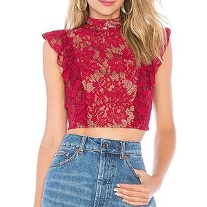Majorelle - Lucile Top in Cranberry Red, size XXS